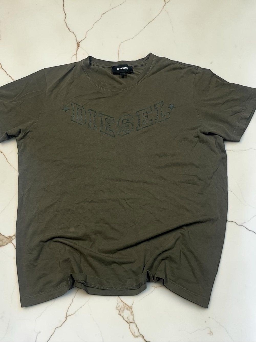 Diesel Olive Green Logo Crew Tee